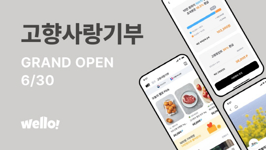 웰로 고향사랑기부 그랜드 오픈.<웰로 제공>